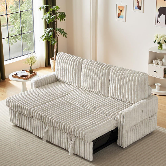 Beige 81Inch Ultra SleeperSofa With Charging Station