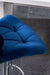 Breni Velvet Diamond Tufted Swivel Adjustable Height Barstools, Set of 2, Blue