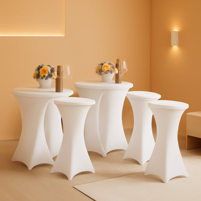 White Spandex Square Cocktail Table Covers 32x43Inches