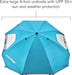 Premiere XL 9-Foot Umbrella - Heavy-Duty 1.25" Center Pole & Twist Handle Auger - UPF 50+ Sun Protection - Privacy Side Panels, Zippered Windows & 2 Interior Pockets - Carry Bag Included