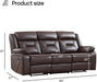 Faux Leather Manual Reclining Sofa, 3 Seat Recliner Sofa Chair, Couch Furniture for Living Room, Furniture, Meeting Room, Dark Brown (3 Seat Sofa)