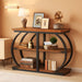 41.3" Console Table, Industrial 3-Tier Entryway Table with Arched Metal Frame and Storage Shelves for Living Room, Hallway, Rustic Brown