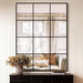 Window Pane Wall Mirror with Metal Frame 40"X30" Black