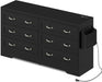 Drawers TV Stand for 65 Inches with Power Outlets -Chest of Drawers Dresser with Side Organizer Bag Entertainment Center TV Console, Black