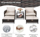 Balcony Furniture 5 Piece Patio Conversation Set, PE Wicker Rattan Outdoor Lounge Chairs with Soft Cushions 2 Ottoman&Glass Table for Porch, Lawn-Brown Wicker