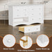 Dresser for Bedroom, 6 Drawer Wood Dresser, White