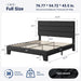 Full Size Platform Bed Frame with Fabric Upholstered Headboard Gray