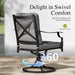 Patio Swivel Chairs, Metal Armchairs W/Cushions, 4PCS