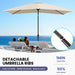 6.5 Rectangular Patio Umbrella Rectangle Outdoor Table Umbrella Beige