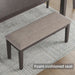 Wrenning Diamond Patterned Dining Table Set, 4 Upholstered Chairs and Bench, Seats 6, Wood, Gray
