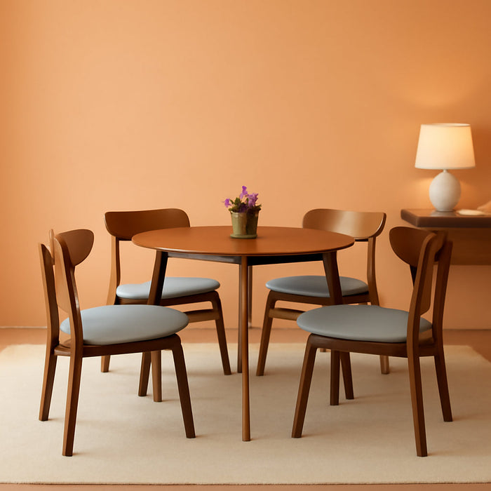 Solid Wood round Table and Side Chairs Set