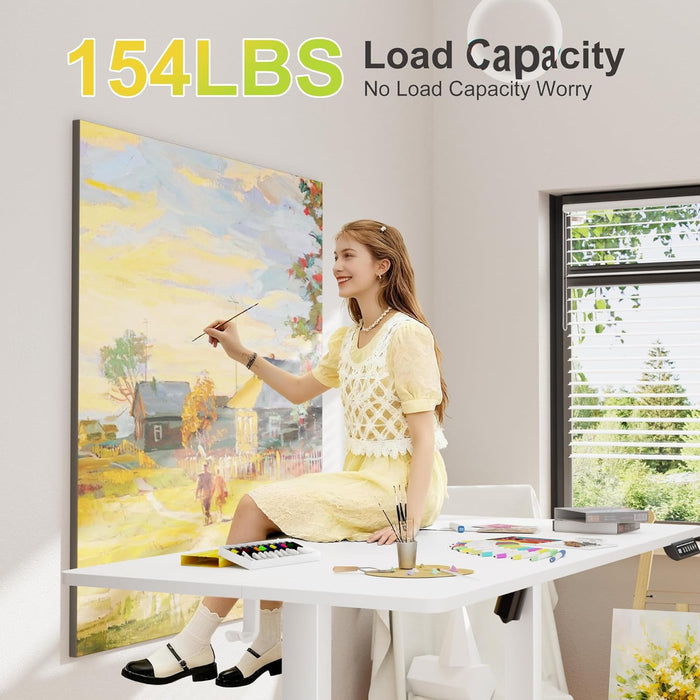 Electric Standing Desk, 45 X 24 Inches Sit Stand up Desk, Sit Stand Height Adjustable Home Office Desk with 4 Height Position Memory (White, 45)