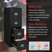 Patriot Vertical 4 Drawer Fire Rated File Cabinet, Black