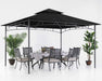 Gazebos for Patios - Outdoor Steel Frame Gazebo for Lawn Backyard Garden Deck 10X12 (Black)