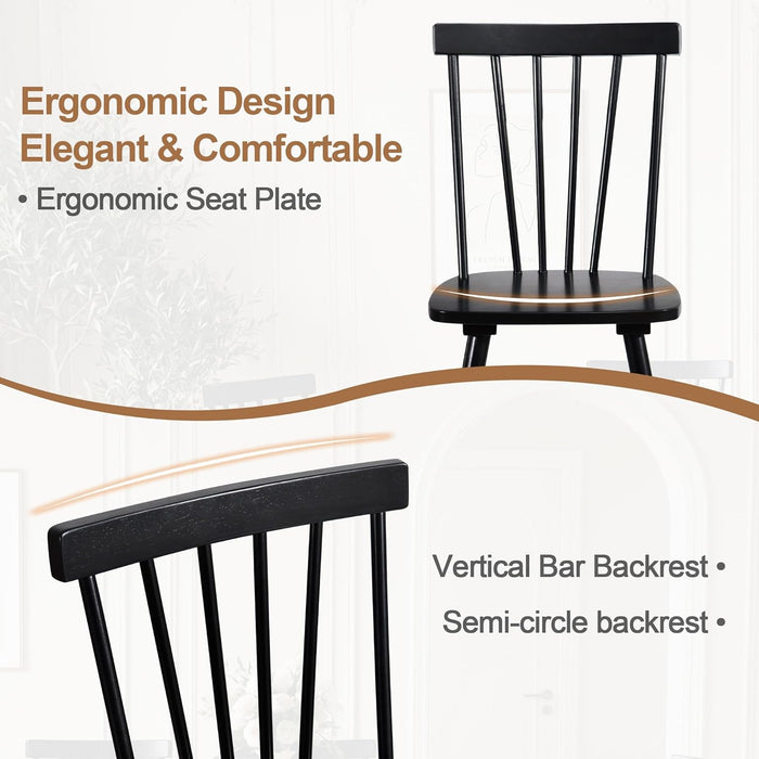 Windsor Dining Chairs Set of 4,Spindle Back Dining Chairs