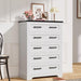 Tall Dresser Five Drawers Farmhouse White Distressed