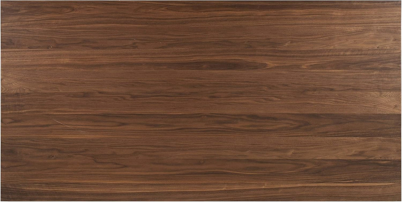 Rachel Mid-Century Modern 7 Piece Dining Set with A-Frame Table, Light Beige + Walnut