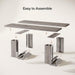 63Inch Grey Farmhouse Dining Table Geometric Frame
