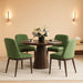 Upholstered Dining Chairs Set of 4, Modern Kitchen Chairs with Back, Fabric Side Dining Room Chairs with Wood Legs for Farmhouce Restaurant, Green