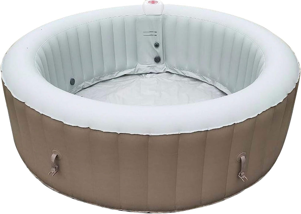 Inflatable Hot Tub Spa | Personal High Powered Jetted Bubble | with Fitted Cover and 3 Filters | 265 Gallon | 6 Person round | Brown | HTIR6GYBR