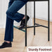 Bar Stools Set of 2, Kitchen Bar Stools with Footrest, 25.5 Inches Upholstered Bar Chairs with Back, 2 Counter Height Barstools for Counter Bar, Island, Easy Assembly, Rustic Brown