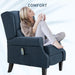 Modern Linen Recliner with Heat and Vibration