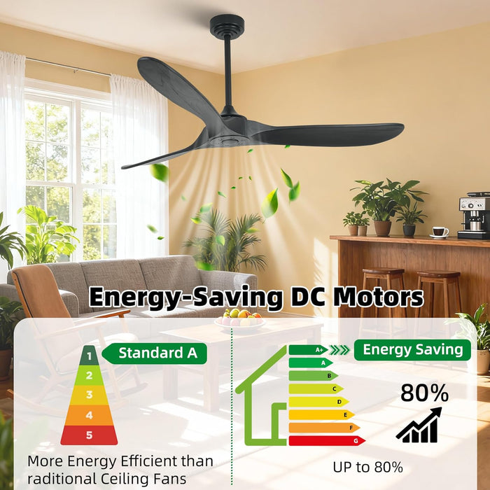 60Inch Outdoor Smart Ceiling Fan VoiceControl Remote