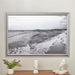 1-Panel Framed Landscape Textured Ocean Wall Art with Black and White Accents 36 In. X 51 In.