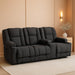 Power Reclining Sofa with Heat and Vibration,Usb Ports, Cup Holders,3-Seat Dual Recliner Sofa with Console for Living Room 6035 (Grey)