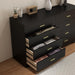 8 Drawer Dresser CharcoalBlack With Goldtone Handles