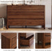 Walnut Dresser for Bedroom, 51" Mid-Century 7 Drawer Dresser with Wide Drawers and Wood Legs, Curved Edge Design, Modern Large Dressers & Chests of Drawers for Bedroom, Hallway.