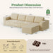 136Inch Modular LShaped Sectional Sofa BeigeBoucle