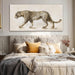 Leopard Canvas Wall Art, Neutral Textured Big Cat Art Prints, Modern Wildlife Wall Decor for Living Room Bedroom Office 20X40 Inch