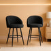25.4″ 360° Swivel Bar Stools Set of 2 for Kitchen Island, Black
