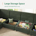 Emerald Green Modular Sleeper Sofa With HiddenStorageCompartment
