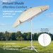 Shade Umbrella, Premium Portable Umbrella with Stand, 6.5Ft Lightweight Free Standing Canopy for Sporting Games, Adjustable Instant Sun Protection and Easy to Carry, Beige