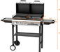 2-In-1 Propane Gas Grill and Charcoal Grill Combo with Lid, 12000BTU Flat Top Griddle & Charcoal BBQ Grill with Electronic Ignition, Enamel Griddle & Grate for Outdoor Backyard Cooking Barbecue