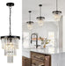 Black CrystalChandelier Pendant Light With K9 Crystals