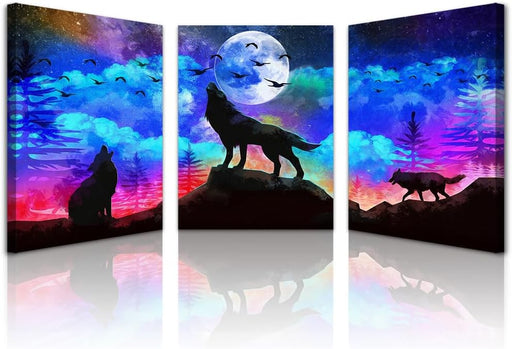 Large Wall Art for Living Room Framed Canvas Wall Decor for Bedroom Modern Family Picture Bathroom Wall Decor Hang Wall Office Canvas Art Prints Decoration Wolf Abstract Paintings Artwork