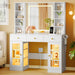 White Deluxe Makeup Vanity Desk Illuminated Mirror