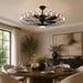 43-Inch Cage Ceiling Fan with Lights, Black Chandelier Style