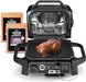 OG751 Woodfire Pro Outdoor Grill Built-In Thermometer,7-In-1 Master Grill,Bbq Smoker,& Outdoor Air Fryer plus Bake,Roast,Dehydrate & Broil,Woodfire Technology,Weather-Resistant,Grey XL
