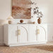 59" Arched Buffet Cabinet with Storage,Modern Wood Sideboard Credenza with Adjustable Shelves,4-Door Media Console Table for Living Room, Dining Room or Entryway, Cream Grey(Not White)