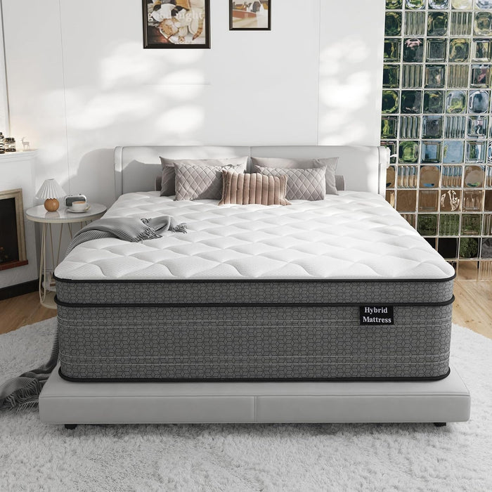 Full Size Mattress, 12 Inch Hybrid Full Bed Mattress in a Box, with Gel Memory Foam and Individual Pocket Springs, Motion Isolation, Strong Edge Support & Pressure Relief, Medium Firm