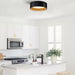 13 In. 1-Light Black and Wood Finish Color Chaning 3000K 4000K 5000K Dimmable LED Flush Mount