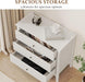 Large White 3 Drawer Dresser, Painted 30 Inch Tall Wood Nightstand with Storage, Wide Modern Chest of Drawers with Ball Bearing Slide for Bedroom Hallway Living Room Entryway Office