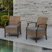 Outdoor Chairs Set of 2, Wicker Patio Seating with Olefin Cushion for Front Porch Small Balcony outside (Grey)