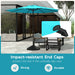 9Ft Outdoor Patio Umbrella W/ Push Button Tilt and Crank, 8 Ribs, Turquoise