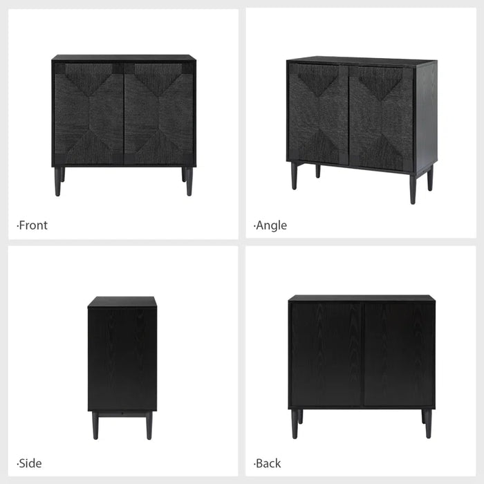 Carreiro 32"W Woven Transitional 2-Door Accent Cabinet (Set of 2)