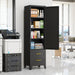 Tall Black Metal Storage Cabinet IndustrialGrade 67Inch